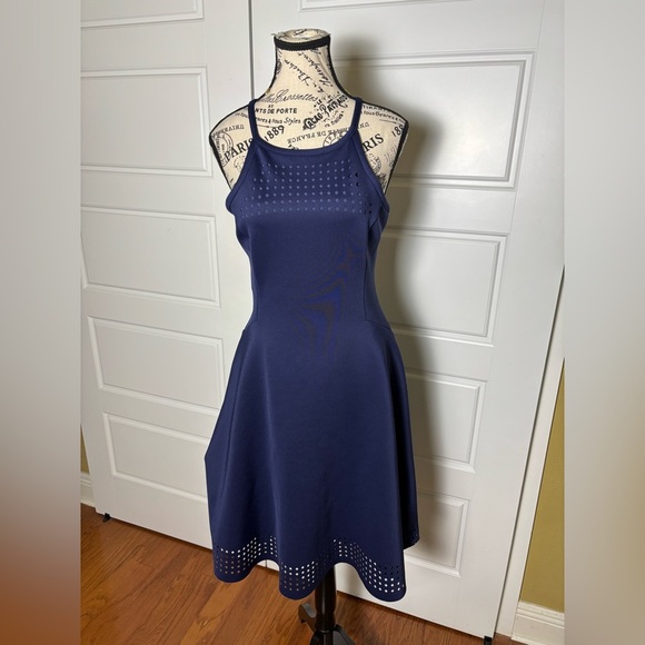 Lilly Pulitzer Navy Aurelie Midi High Low Halter Dress Small - Picture 5 of 9